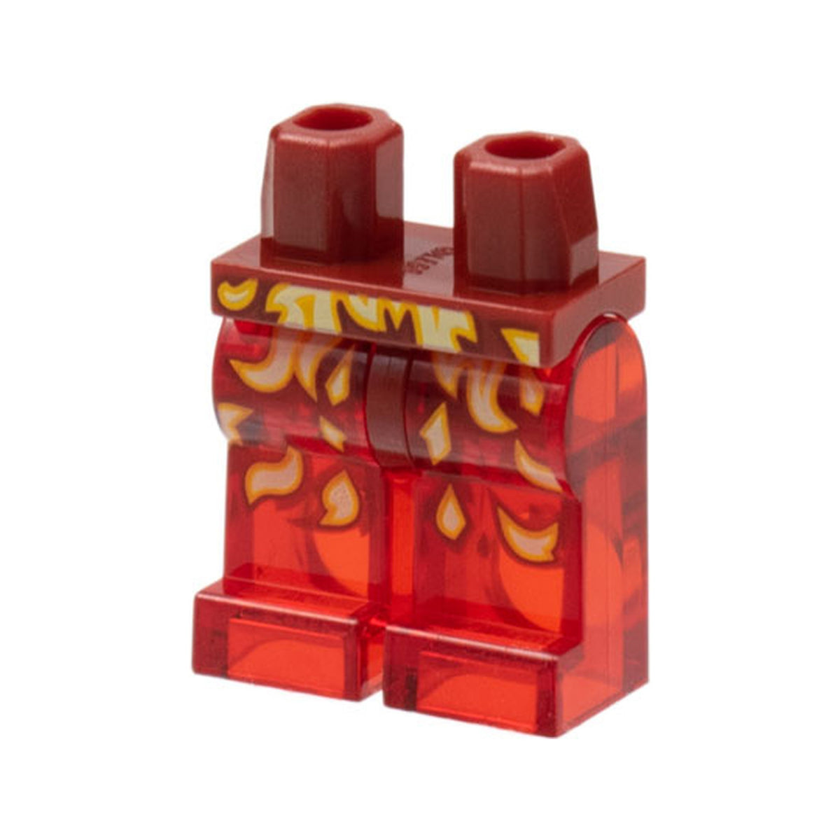 LEGO® Hips and Trans-Red Legs with Bright Light Orange and White Flames Pattern 970c17pb01 dunkelrot