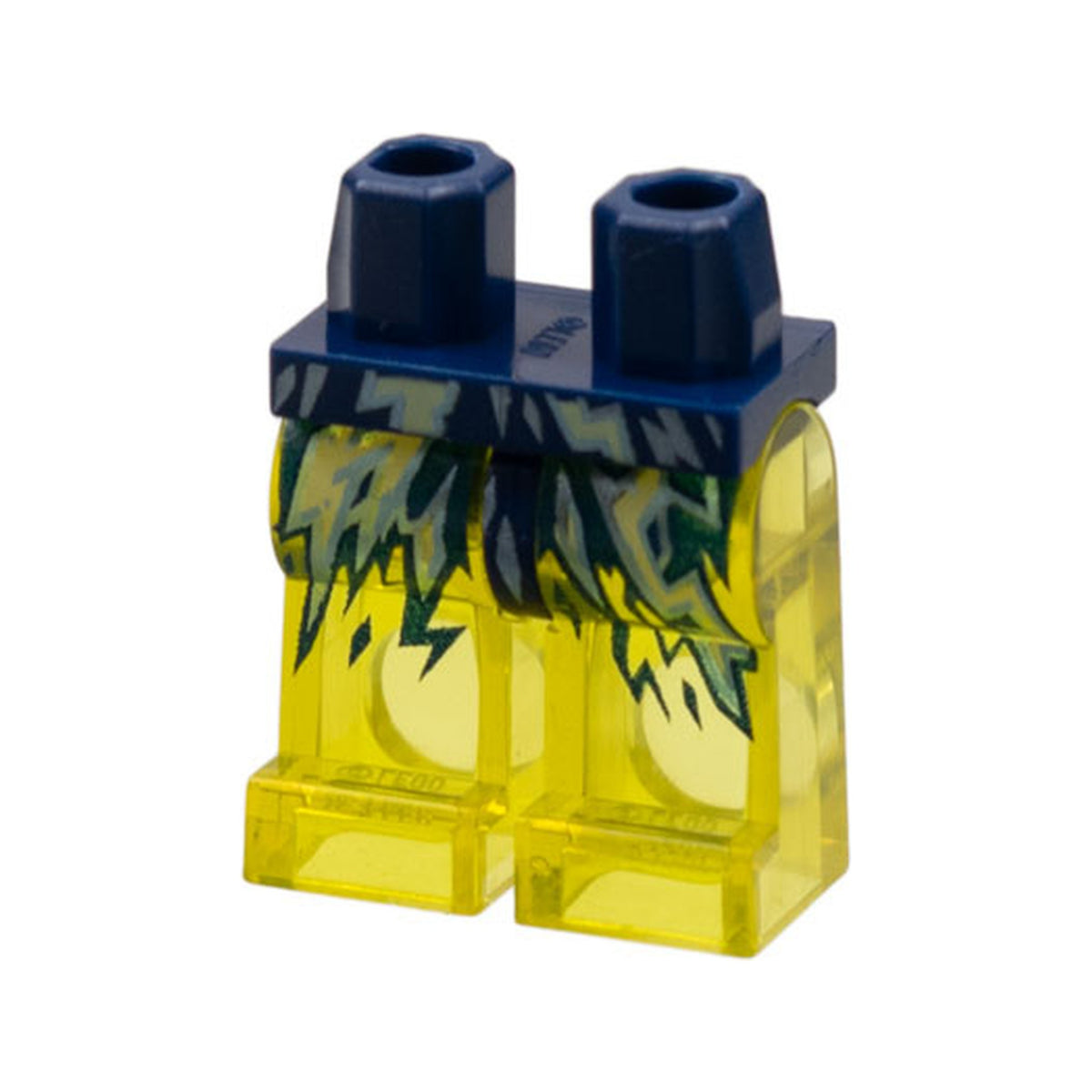 LEGO® Hips and Trans-Yellow Legs with Dark Blue, Bright Light Yellow and Metallic Light Blue Electricity and Lightning Bolts Pattern 970c19pb01 dunkelblau