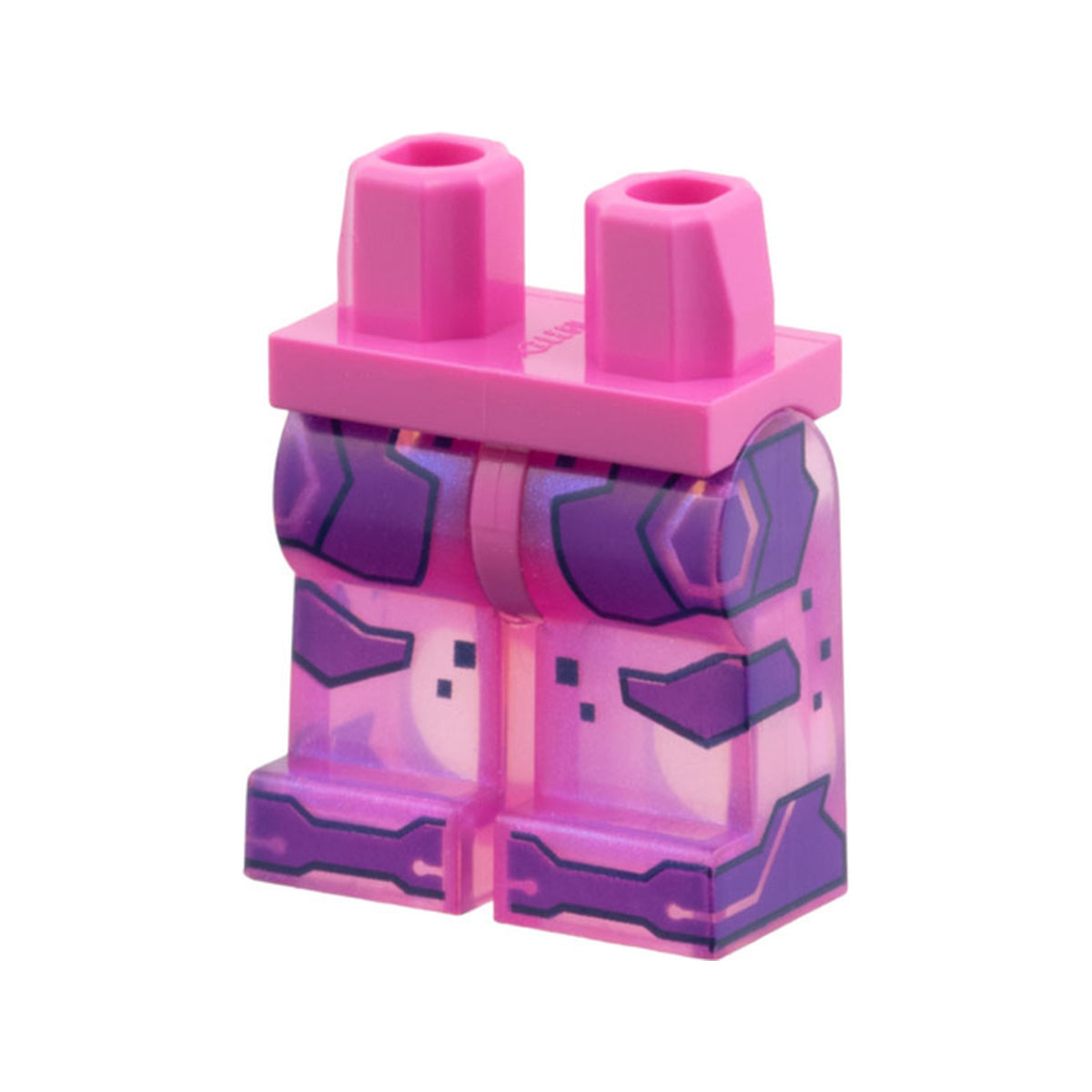 LEGO® Hips and Satin Trans-Dark Pink Legs with Dark Purple Panels and Toes with Dark Blue Outlines Pattern 970c224pb01 dunkelrosa