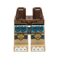 LEGO® Hips and Dark Tan Legs with Blue and Dark Blue Loincloth, Gold Lion Head Knee Pads and Belt and White Claws Pattern 970c69pb07 dunkelbraun