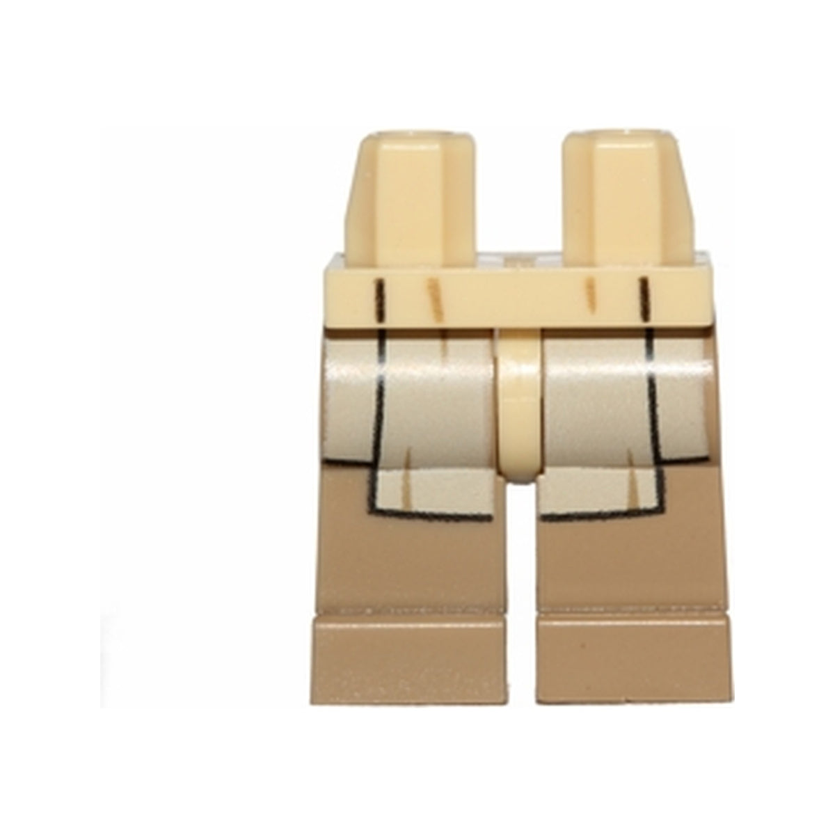 LEGO® Hips and Dark Tan Legs with SW Tan Jedi Robe Ends Pattern 970c69pb12 beige