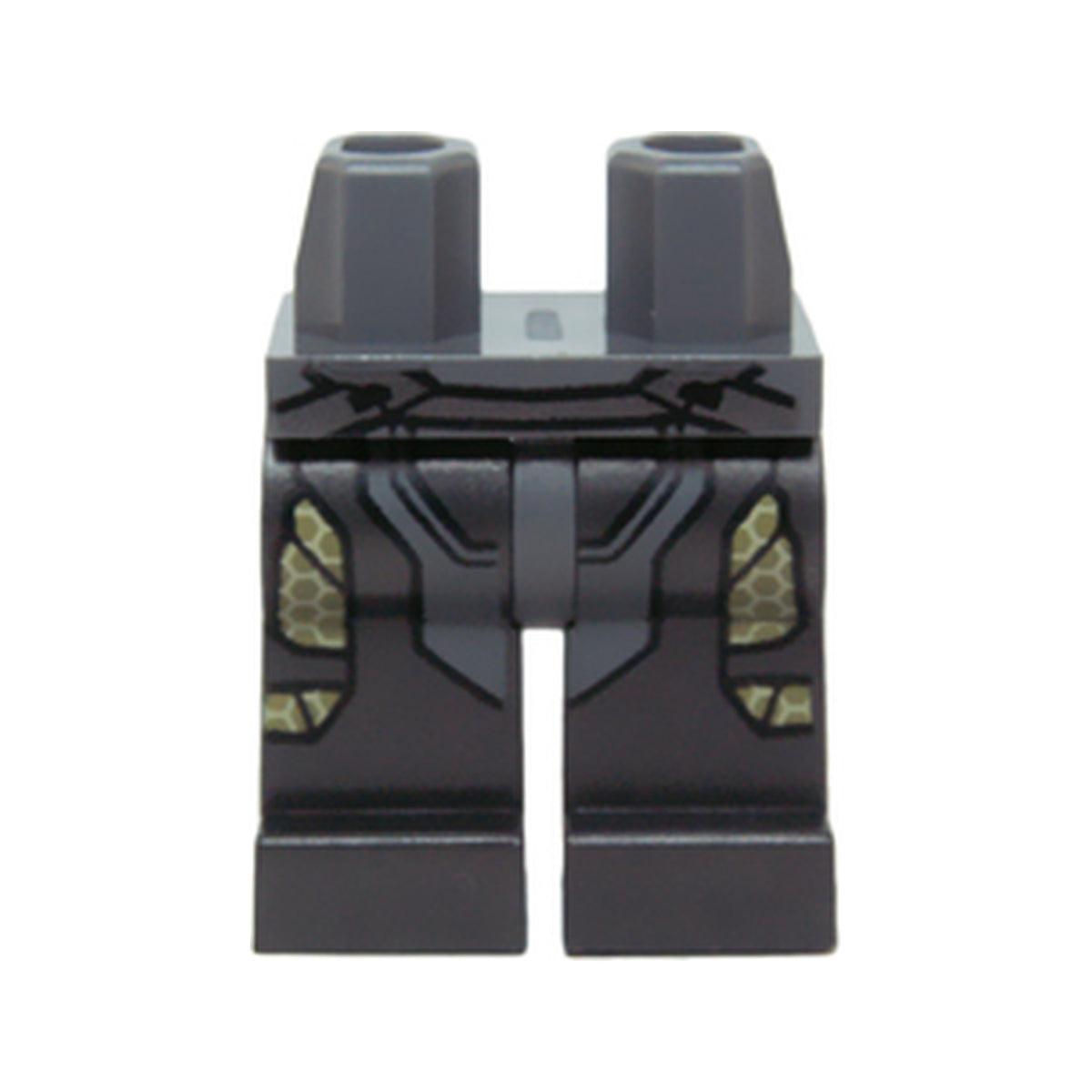 LEGO® Hips and Pearl Dark Gray Legs with Dark Bluish Gray Armor and Yellow Honeycomb Pattern 970c77pb05 dunkelgrau