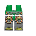 LEGO® Hips and Dark Bluish Gray Legs with Lime Armor and Orange and Yellow Circuitry, Lime Hexagonal Knee Pads and Lime Boots Pattern 970c85pb18 grün