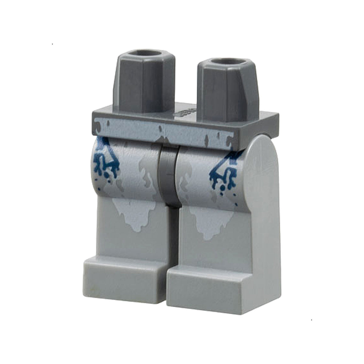 LEGO® Hips and Light Bluish Gray Legs with White Splotches and Dark Blue Markings Pattern 970c86pb01 dunkelgrau