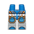 LEGO® Hips and Light Bluish Gray Legs with Blue Armor and Orange and Yellow Circuitry, Blue Hexagonal Knee Pads and Blue Boots Pattern 970c86pb26 blau