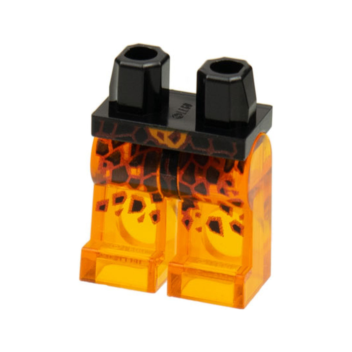 LEGO® Hips and Trans-Orange Legs with Red Rimmed Black Lava Stone Spots Pattern 970c98pb01 schwarz