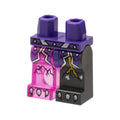 LEGO® Hips and 1 Pearl Dark Gray Left Leg, 1 Trans-Dark Pink Right Leg with Dark Purple Armor, Yellow Crack Pattern 970d52pb01 dunkelviolett