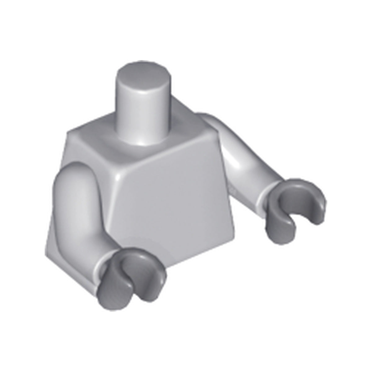 LEGO® Torso Plain / Light Bluish Gray Arms / Dark Bluish Gray Hands 973c047 hellgrau