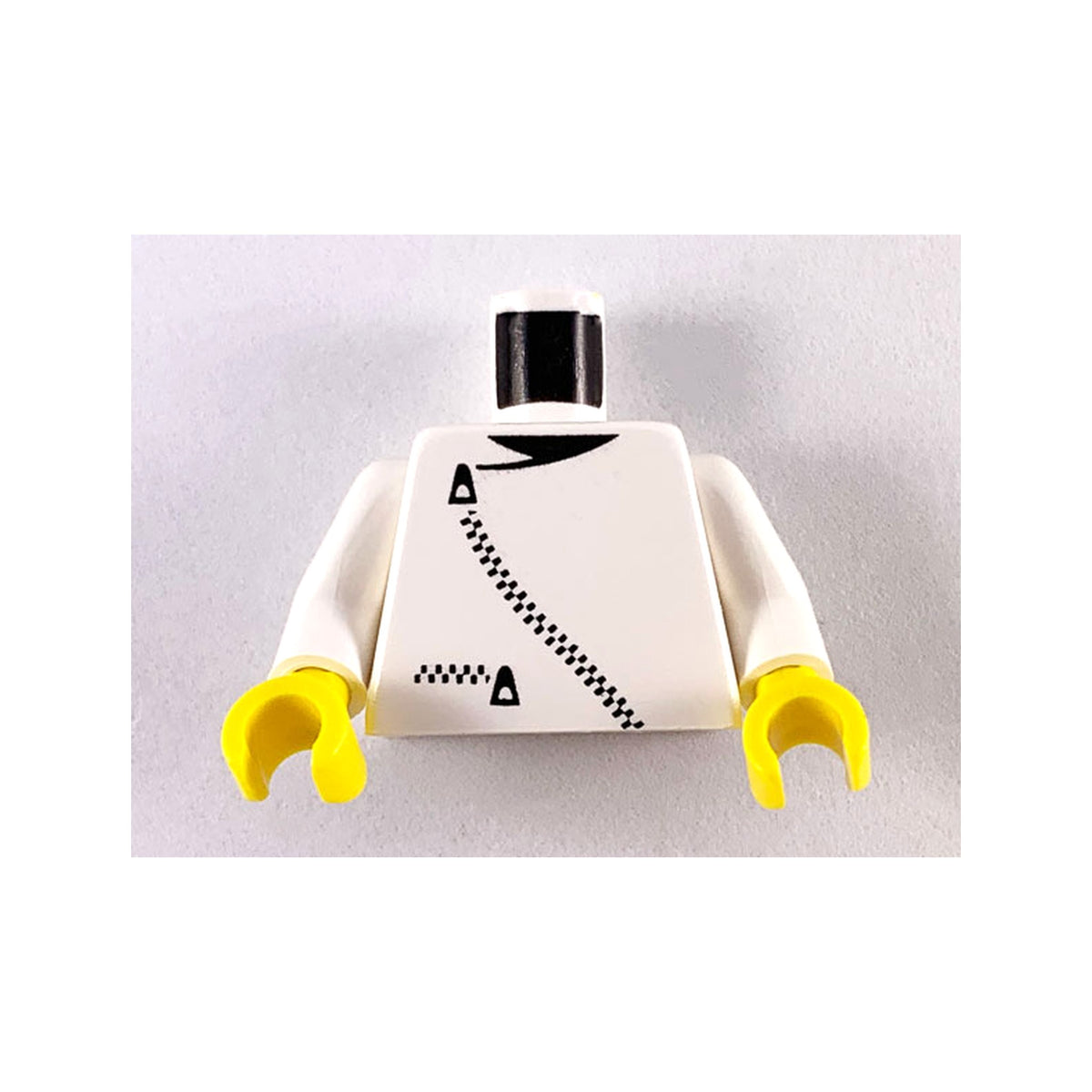 LEGO® Torso Jacket with Black Zippers and Neck Pattern / White Arms / Yellow Hands 973p0bc01 weiss