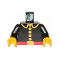 LEGO® Torso Fire Uniform with Red Belt and Yellow Lapels, Buttons, and Buckle Pattern / Black Arms / Yellow Hands 973p21c01 schwarz