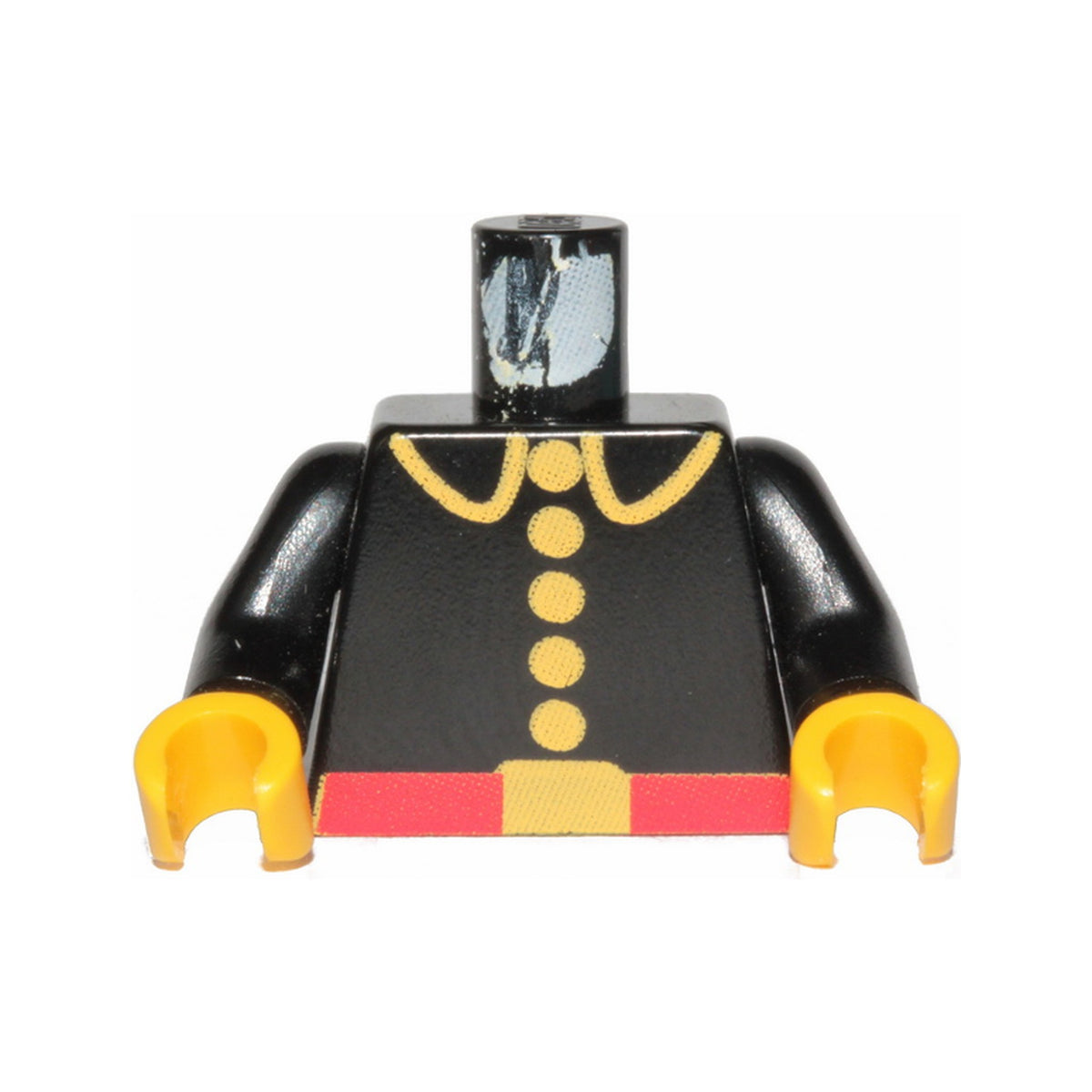 LEGO® Torso Fire Uniform with Red Belt and Yellow Lapels, Buttons, and Buckle Pattern / Black Arms / Yellow Hands 973p21c01 schwarz