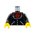 LEGO® Torso Suit with White Lapels, Pockets, Buttons, Red Undershirt Pattern / Black Arms / Yellow Hands 973p22c01 schwarz