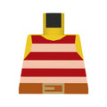 LEGO® Torso Pirate Tank Top with Red and White Horizontal Stripes, Dark Orange Belt with Gold Buckle Pattern 973p31 gelb