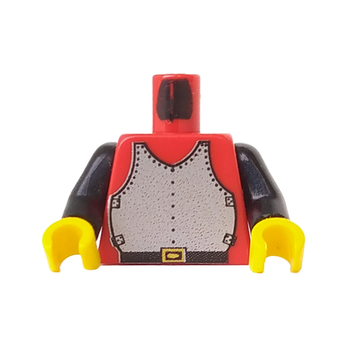 LEGO® Torso Castle Silver Breastplate Armor, Black Belt with Yellow Buckle Pattern / Black Arms / Yellow Hands 973p40c01 rot