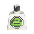 LEGO® Torso Space Large Black Octagon with Lime Letter 'B' Pattern (Blacktron II) 973p51 weiss