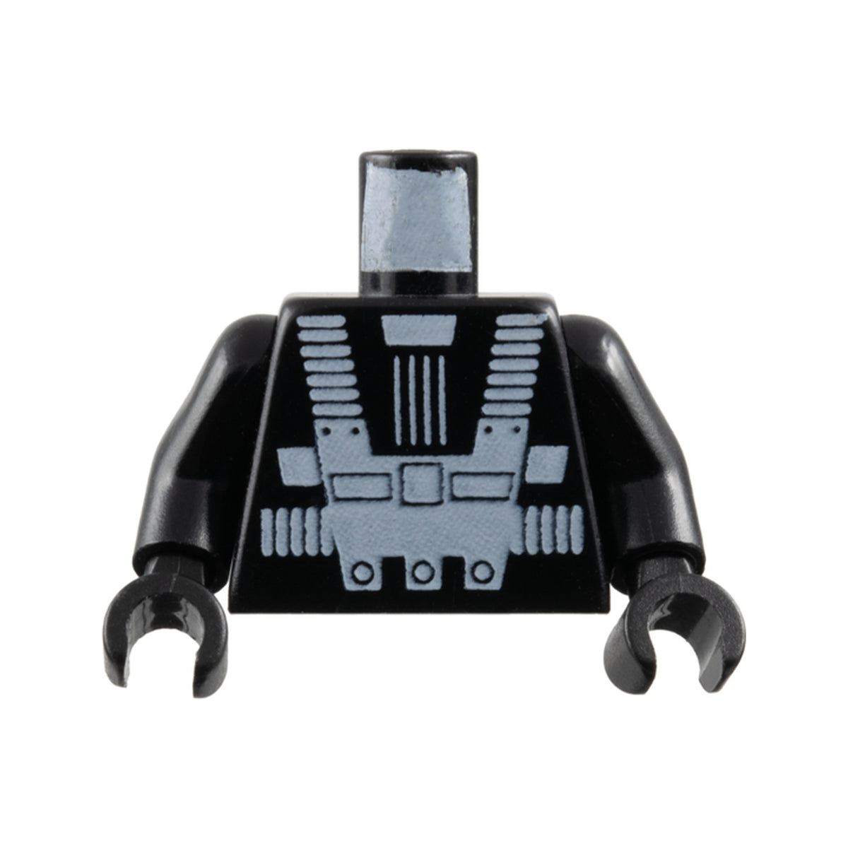 LEGO® Torso Space White Harness and Chest Panel with Rivets Pattern (Blacktron I) / Black Arms / Black Hands 973p52c01 schwarz