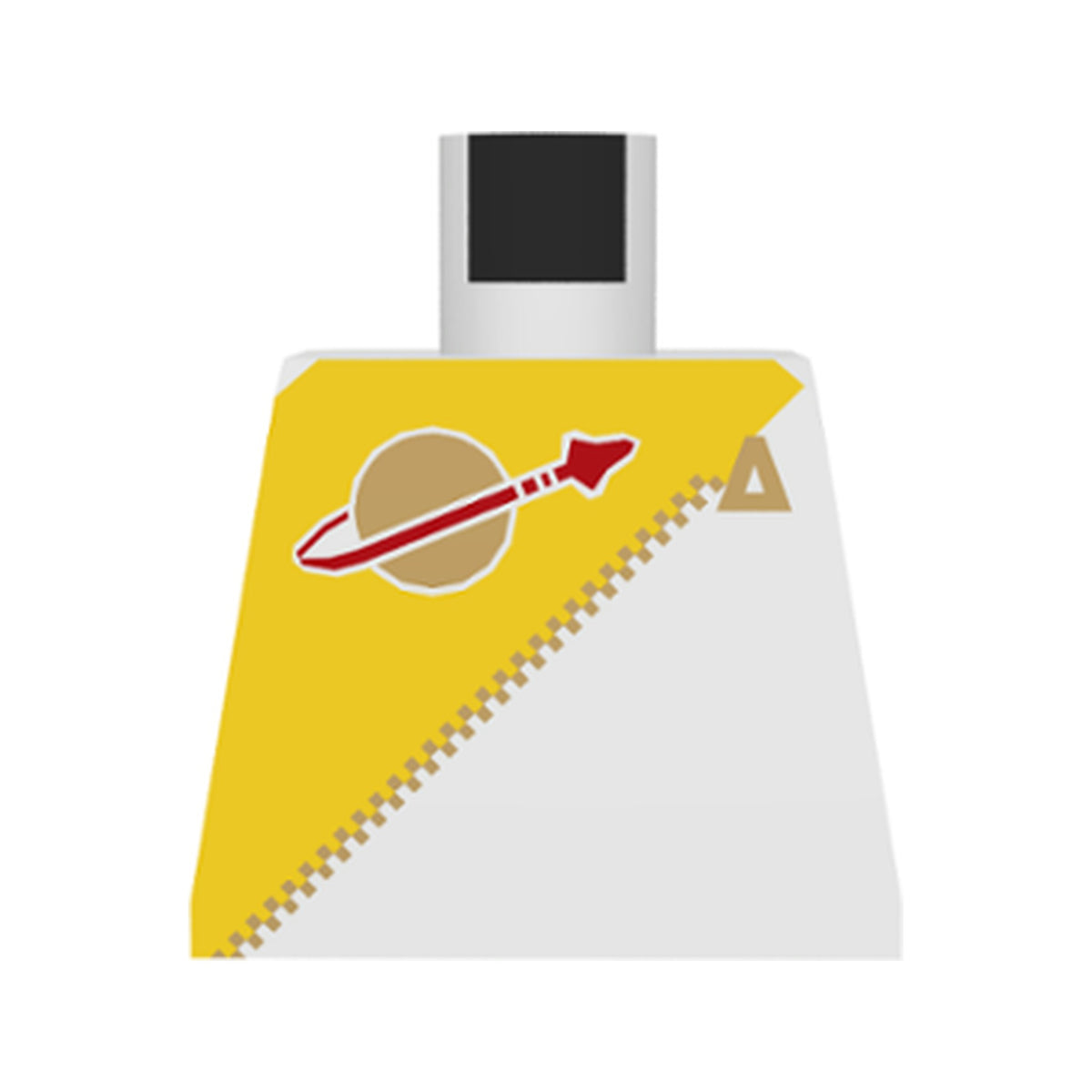 LEGO® Torso Futuron Uniform with Yellow Panel, Gold Zipper, and Classic Space Logo Pattern 973p6e weiss