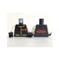 LEGO® Torso Racing Suit with Red Letter X Extreme Team Logo and Yellow Lines Pattern / White Arms / Black Hands 973p8ac03 schwarz