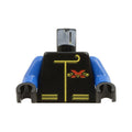 LEGO® Torso Racing Suit with Red Letter X Extreme Team Logo and Yellow Lines Pattern / Blue Arms / Black Hands 973p8ac04 schwarz