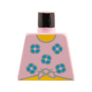 LEGO® Torso Shirt Tied at Bottom with Blue Flowers, Yellow Neck and Stomach Pattern 973pb0018