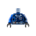 LEGO® Torso Jacket with Blue Panels, White Collar and Alpha Team Wire Frame Globe Logo, Utility Belt with Gauge Pattern / Dark Blue Arm Left / Blue Arm Right / Black Hands 973pb0121c01 dunkelblau