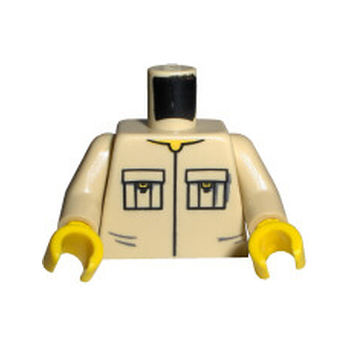 LEGO® Torso Shirt Front Seamed with Patch Pockets Pattern / Tan Arms / Yellow Hands 973pb0307c01 beige