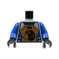 LEGO® Torso Castle Knights Kingdom II Lion with Crown Pattern / Royal Blue Arms / Black Hands 973pb0346c01 hellgrau