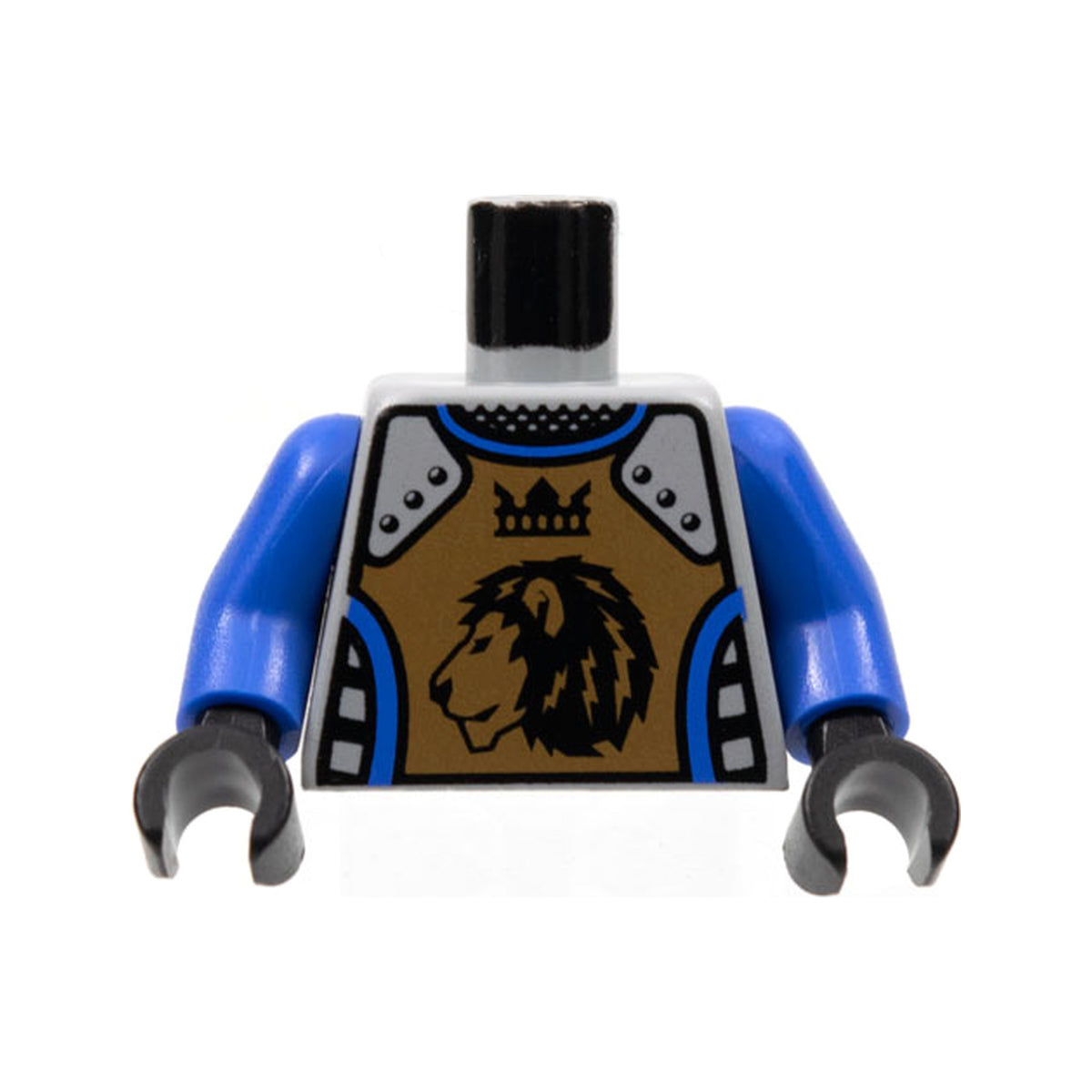 LEGO® Torso Castle Knights Kingdom II Lion with Crown Pattern / Royal Blue Arms / Black Hands 973pb0346c01 hellgrau