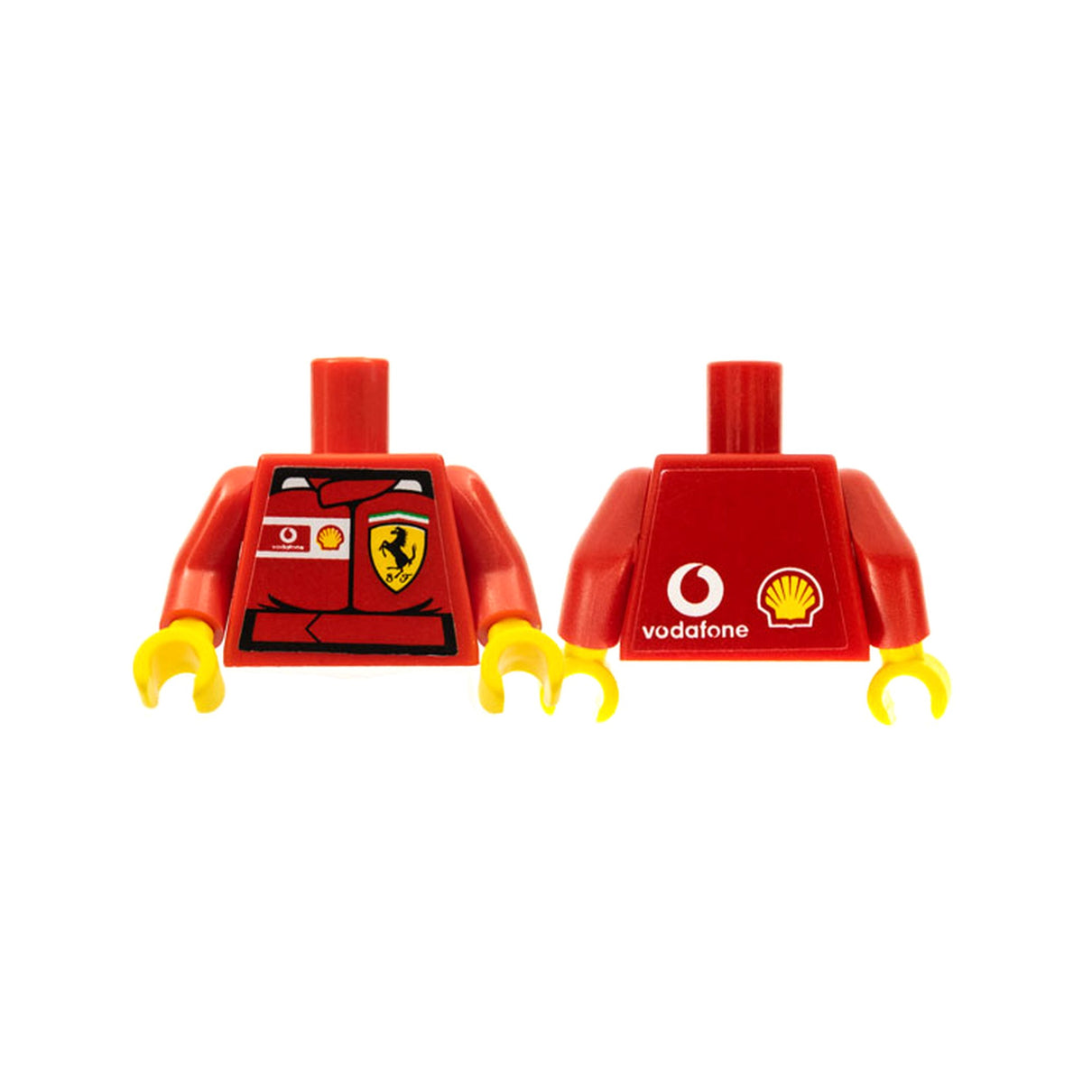 LEGO® Torso Racers Ferrari Front, Vodafone Back (Stickers) without Driver Name Pattern / Red Arms / Yellow Hands 973pb0390c02 rot
