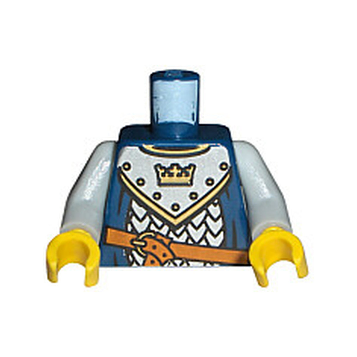 LEGO® Torso Castle Fantasy Era Scale Mail, Crown on Collar Pattern / Light Bluish Gray Arms / Yellow Hands 973pb0437c01 dunkelblau