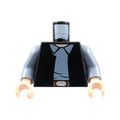 LEGO® Torso SW Vest Open over Sand Blue Shirt with Collar, Dark Brown Belt with Silver Buckle, Light Nougat Neck Pattern / Sand Blue Arms / Light Nougat Hands 973pb0453c01 schwarz