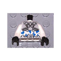 LEGO® Torso Exo-Force Silver Body Armor with Blue Camouflage Pattern / White Arms / Black Hands 973pb0462c01 weiss