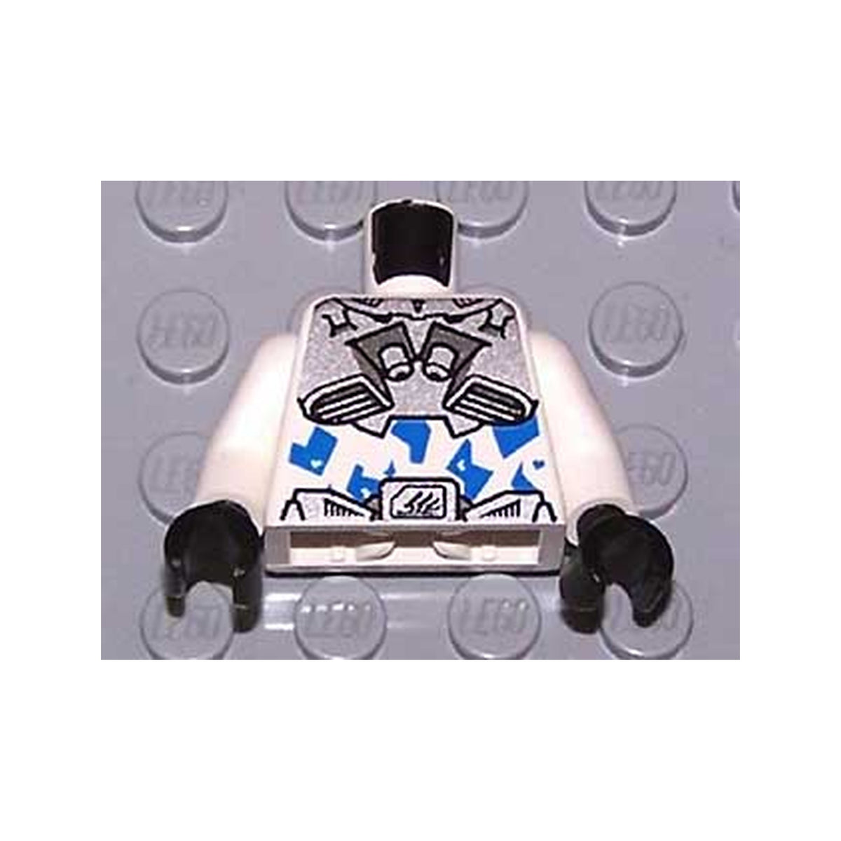LEGO® Torso Exo-Force Silver Body Armor with Blue Camouflage Pattern / White Arms / Black Hands 973pb0462c01 weiss