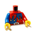 LEGO® Torso Castle Fantasy Era Red and Blue Jester's Collar, Crown on Buckle Pattern / Red Arm Left / Blue Arm Right / Yellow Hands 973pb0514c01 rot