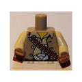 LEGO® Torso Cowboy, Dark Tan Vest, Tan Shirt, Bandolier and Silver Buckle Pattern / Tan Arms / Reddish Brown Hands 973pb0672c01 dunkelbeige