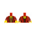 LEGO® Torso Castle Kingdoms Female Corset with Gold Panel Front and Lace Up Back Pattern / Dark Red Arms / Yellow Hands 973pb0732c01 rot