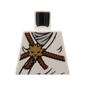 LEGO® Torso Ninjago Reddish Brown Rope, Gold Lion Medallion, and Light Bluish Gray Undershirt Pattern 973pb0828 weiss