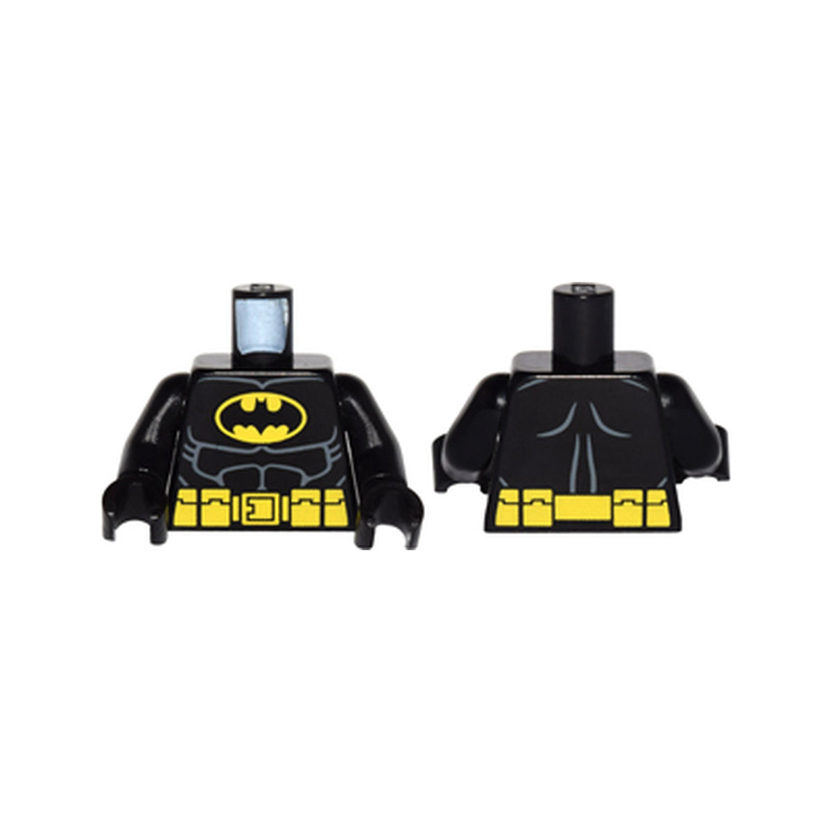 LEGO® Torso Batman Suit with Bat in Yellow Oval Logo, Utility Belt with Pouches, Dark Bluish Gray Muscles Outline Pattern / Black Arms / Black Hands 973pb0982c01 schwarz