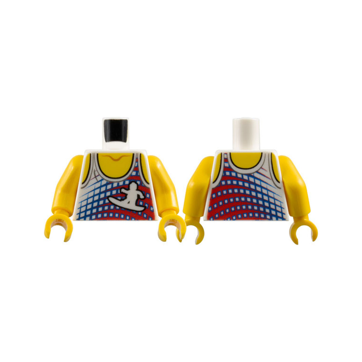LEGO® Torso Tank Top with Surfer Silhouette, Yellow Neck and Shoulders Pattern / Yellow Arms / Yellow Hands 973pb0997c01 weiss