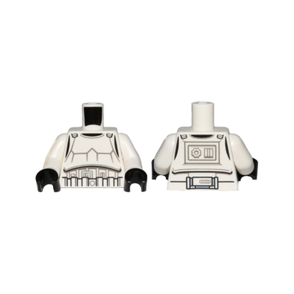 LEGO® Torso SW Armor Stormtrooper, Detailed Armor with Shoulder Belts Pattern / White Arms / Black Hands 973pb1048c01 weiss