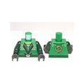 LEGO® Torso Ninja Robe with Silver Diamonds and Dark Green Trim over White Layered Shirt, Sash Belt with Hexagon Buckle, Yellow Neck, Gold Snake on Back Pattern / Dark Green Arms / Black Hands 973pb1201c01 grün