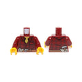 LEGO® Torso Flannel Shirt with Pocket and Belt with Pliers and Hammer Pattern / Dark Red Arms / Yellow Hands 973pb1256c01 dunkelrot