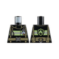 LEGO® Torso Fire Uniform Jacket with Reflective Stripes and Logo on Back, Dark Tan Utility Belt and Straps, Silver Buckle, Carabiner, and Gauge Pattern 973pb1302 schwarz