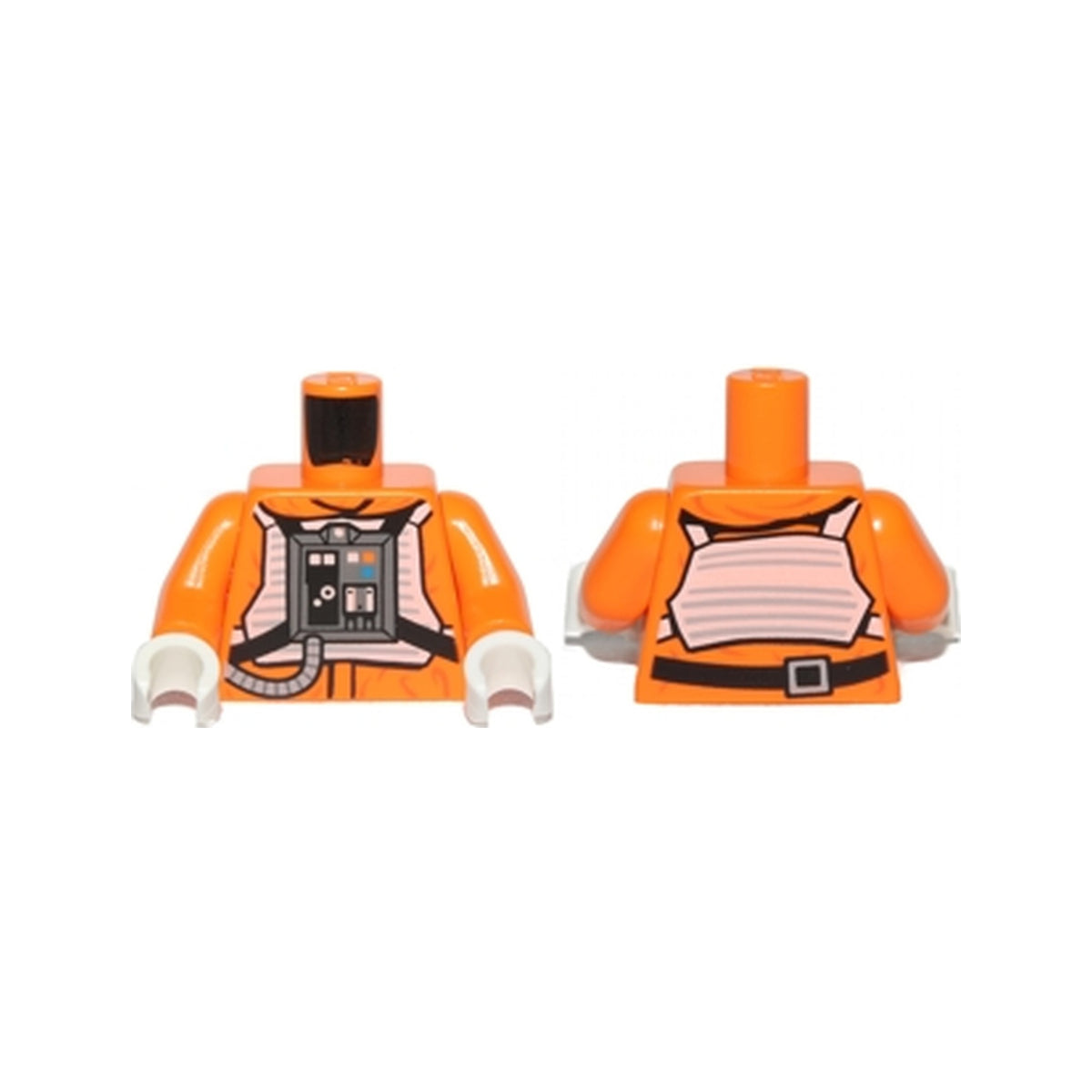 LEGO® Torso SW Rebel Pilot with Black Belt with Buckle on Back Pattern / Orange Arms / White Hands 973pb1316c01 orange