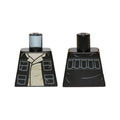 LEGO® Torso SW Vest Open with Pockets over Tan Layered Shirt with Collar, Light Nougat Neck Pattern 973pb1331 schwarz