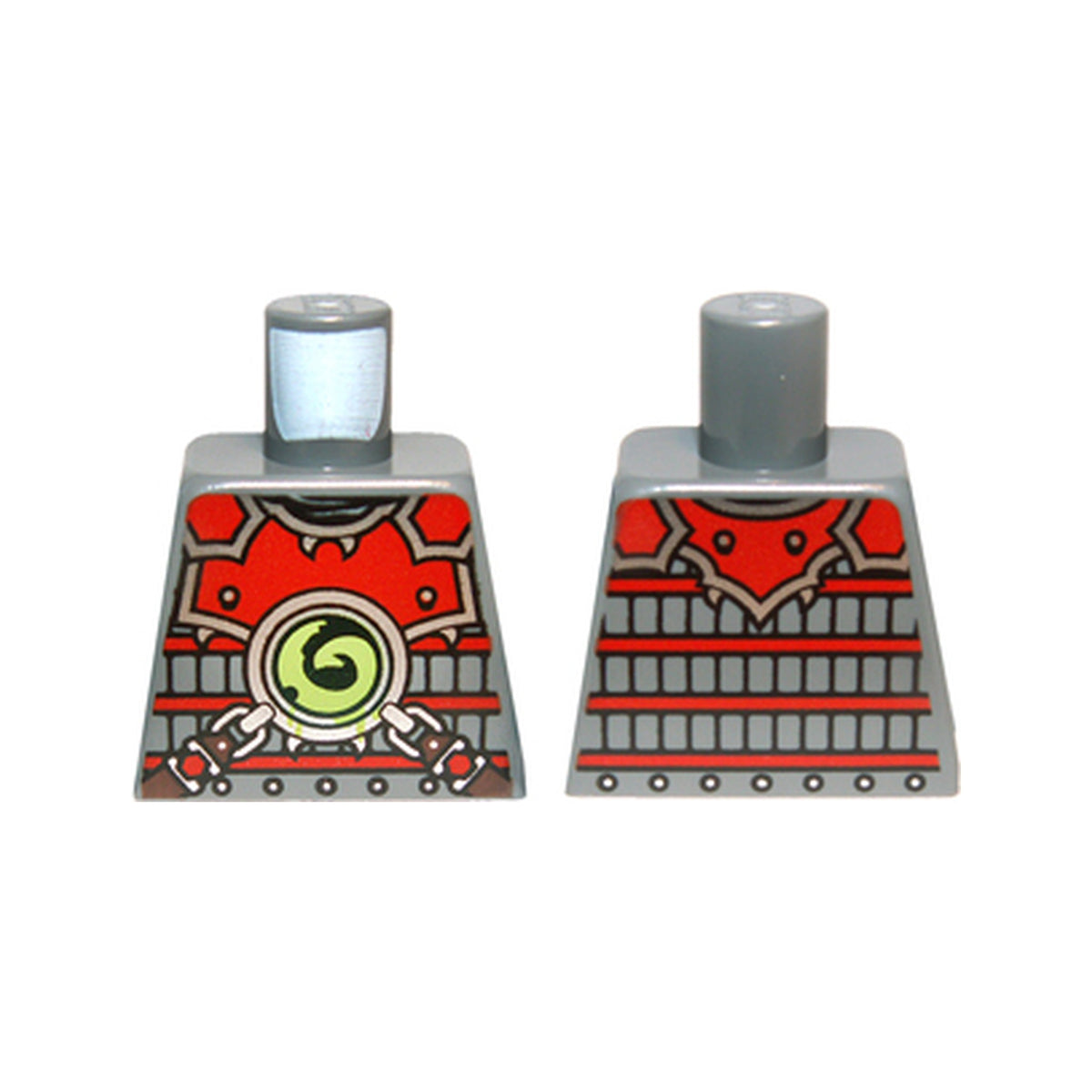 LEGO® Torso Ninjago Red Armor with Lime Swirl Medallion Pattern 973pb1349 dunkelgrau