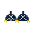 LEGO® Torso Soldier White Crossed Belts and Red Placket with Gold Buttons Pattern / Dark Blue Arms / Yellow Hands 973pb1404c01 dunkelblau