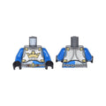 LEGO® Torso Castle King's Knight Breastplate with Crown, Chain Belt Pattern / Blue Arms / Black Hands 973pb1509c01 dunkelgrau