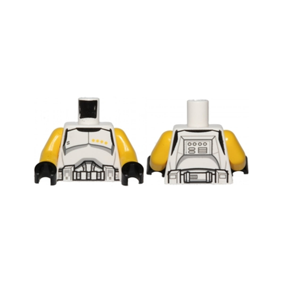 LEGO® Torso SW Armor Clone Trooper Commander Black Belt and Four Yellow Stars Pattern / Yellow Arms / Black Hands 973pb1525c01 weiss