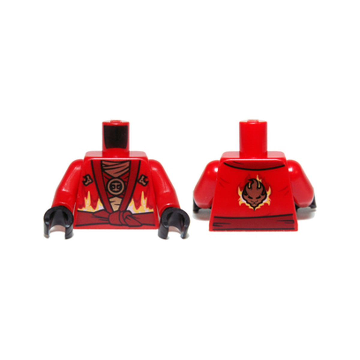 LEGO® Torso Ninjago Robe with Dark Red Sash and Fire Power Emblem Pattern / Red Arms / Black Hands 973pb1575c01 rot